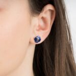 Boucles D'oreilles Morganne Bello Victoria Puces Lapiz Lazuli Or Jaune