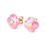 Boucles D'oreilles Morganne Bello Victoria Puces Rhodochrosite Or Jaune