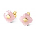 Boucles D'oreilles Morganne Bello Victoria Puces Quartz Guava Or Jaune