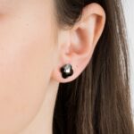 Boucles D'oreilles Morganne Bello Victoria Puces Onyx Or Rose