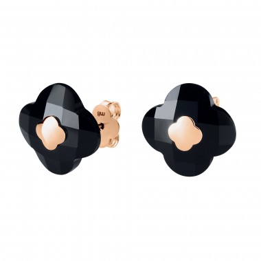 Boucles D'oreilles Morganne Bello Victoria Puces Onyx Or Rose