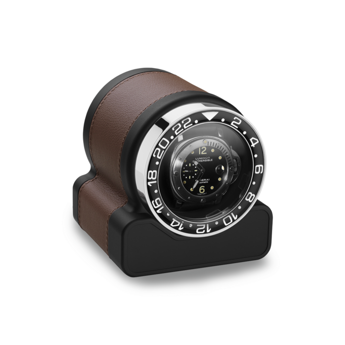 Watch winder Scatola Del Tempo Rotor One  Sport Châtaigne Noir Cuir