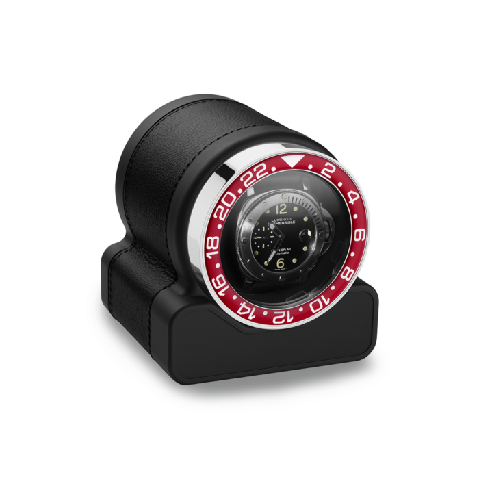 Watch winder Scatola Del Tempo Rotor One  Sport Black Red Leather