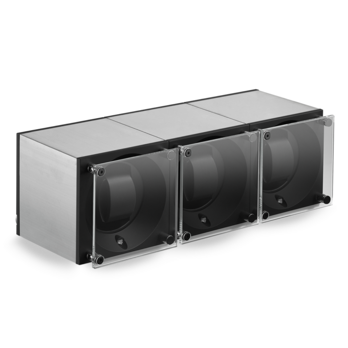 Remontoir Automatique SwissKubik Masterbox Trio Aluminium Brossé