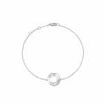 Bracelet Dinh Van Pulse Or Blanc Et Diamants Sur Chaine