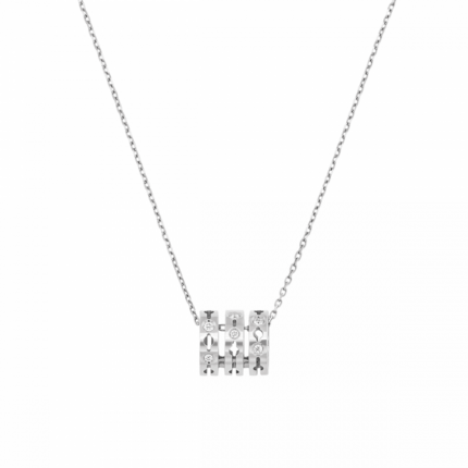 Collier Dinh Van Pulse Or Blanc Et Diamants