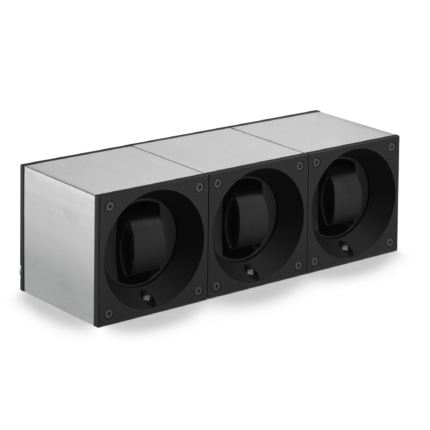 Automatic Watchwinder SwissKubik Masterbox Trio Brushed Aluminium