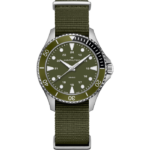 Montre Hamilton Khaki Navy Scuba Quartz Cadran Vert Bracelet Nato 37MM