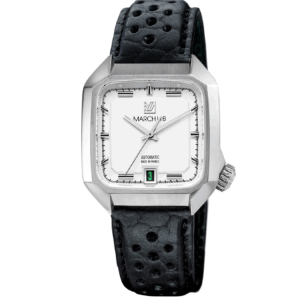 Montre MARCH LA.B AM2 Slim Automatique Cadran Blanc Bracelet Cuir Bison 36MM