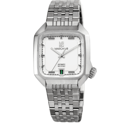 Montre MARCH LA.B AM2 Slim Automatique Cadran Blanc Bracelet Acier 36MM