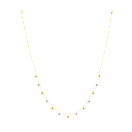 Collier La Brune & La Blonde Confetti 13 Pierres Saphirs Jaunes et Diamants Or Jaune