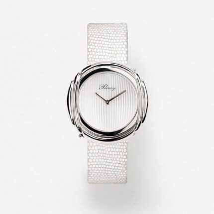 Montre Poiray Rive Droite Acier Cadran Gris Bracelet Cuir 31MM