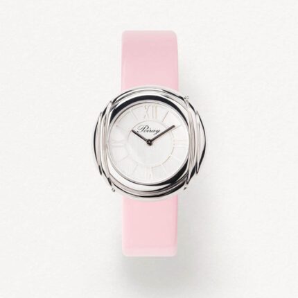 Montre Poiray Rive Droite Acier Cadran Gris Bracelet Cuir 31MM