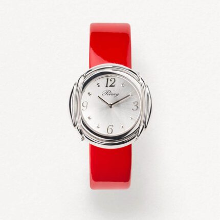 Montre Poiray Rive Droite Acier Cadran Argenté Bracelet Cuir 31MM