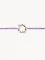 Bracelet Poiray Tresse sur Cordon Macramé Or Rose & Or Blanc