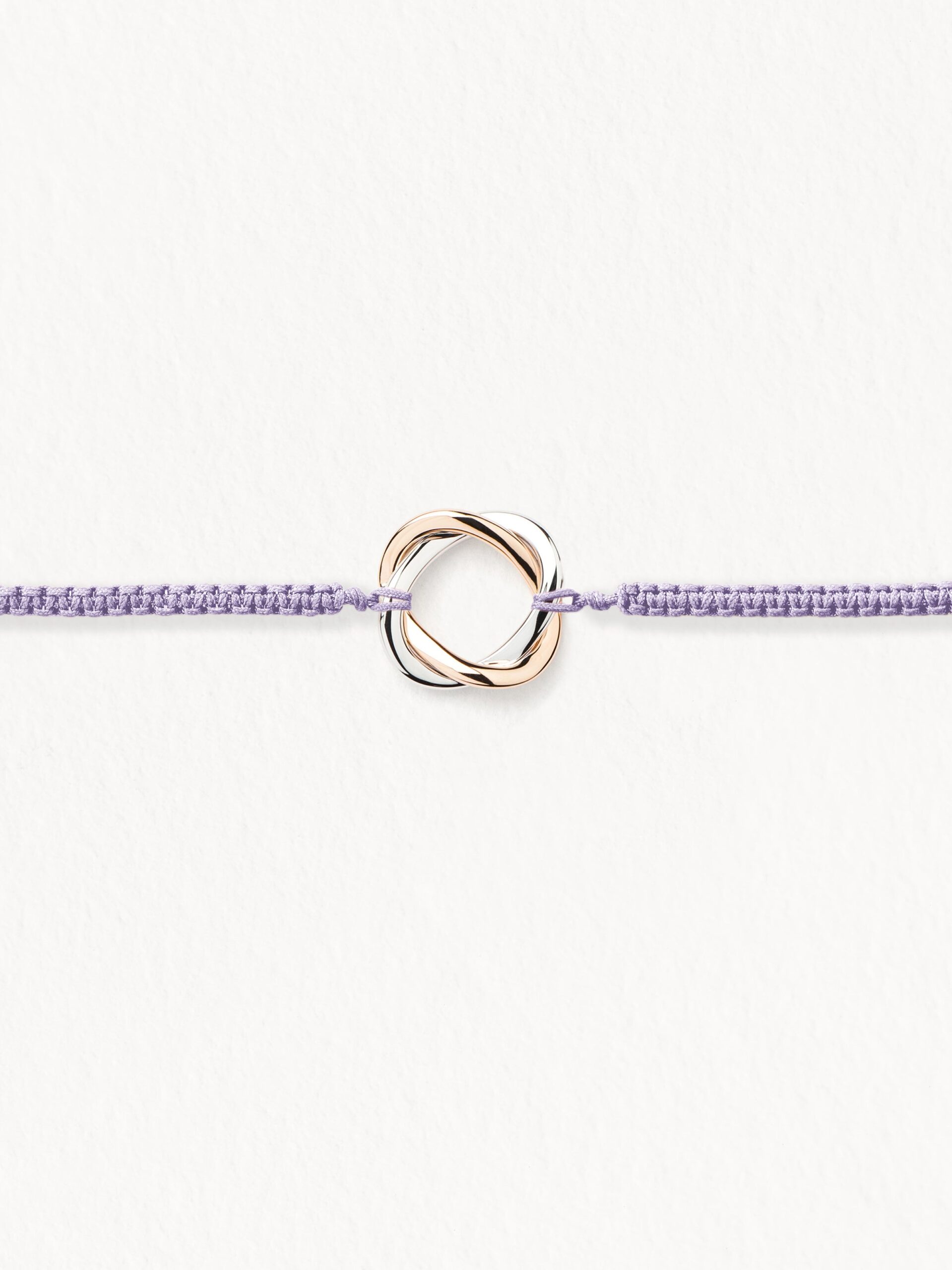 Bracelet Poiray Tresse on Cordon Macramé Rose Gold &amp; White Gold