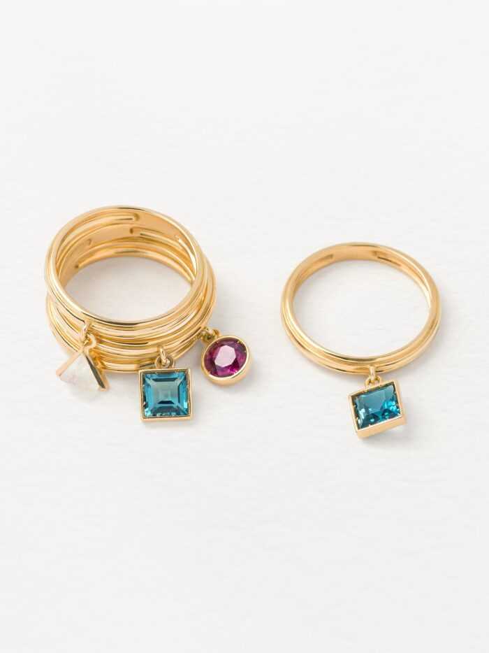 Bague Poiray Lolita Topaze Blue London Or Jaune