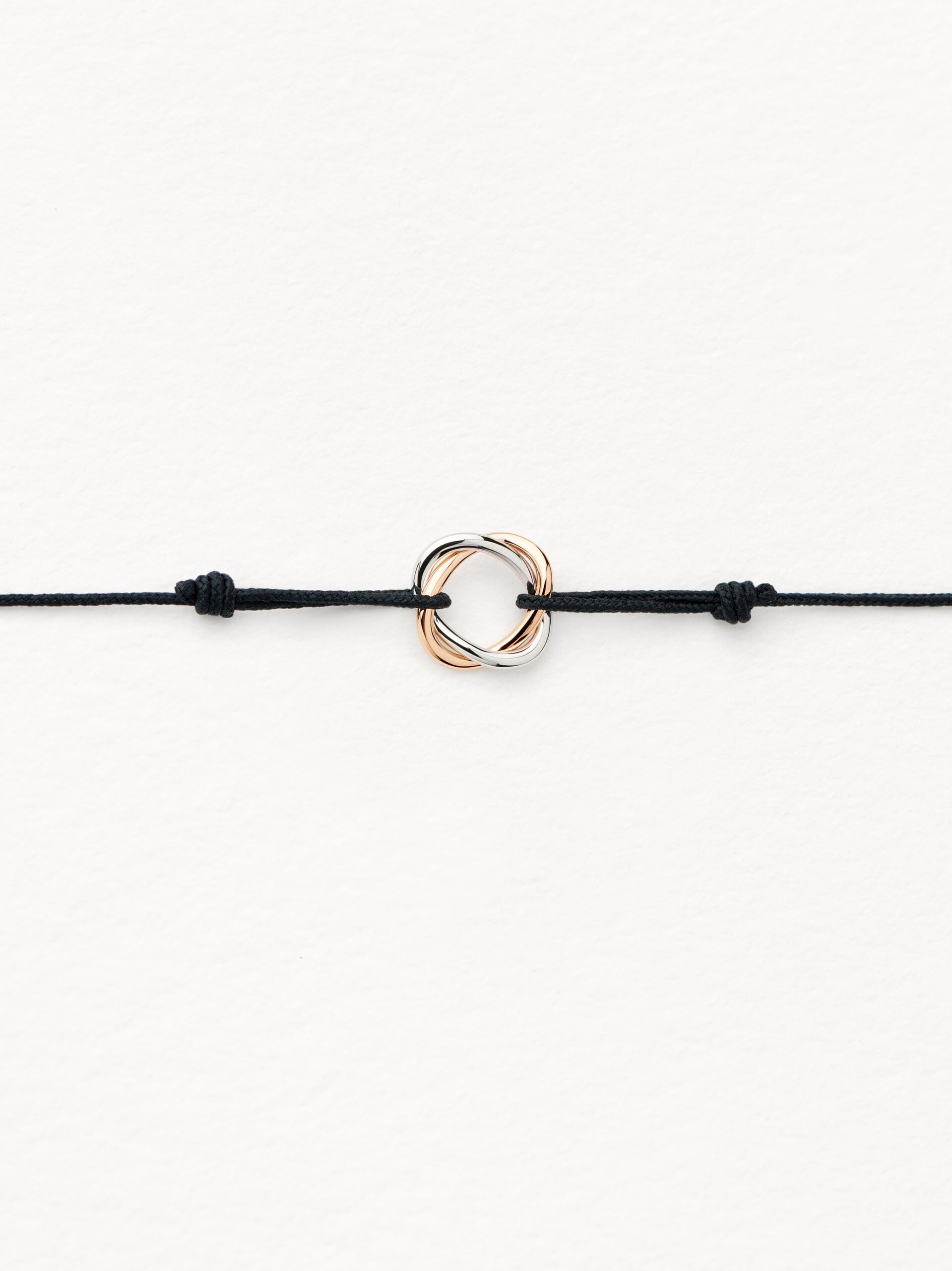 Bracelet Poiray Tresse Rose Gold &amp; White Gold on Cordon