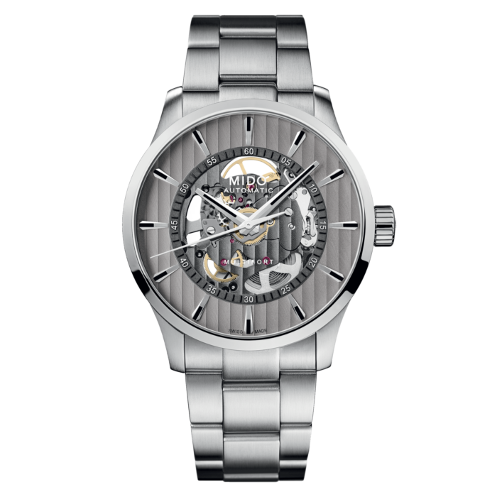 Montre Mido Multifort Skeleton Vertigo Auto Cadran Gris