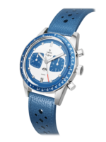 Montre Yema Rallygraf Meca Quartz Cadran Bleu Bracelet Cuir 39MM