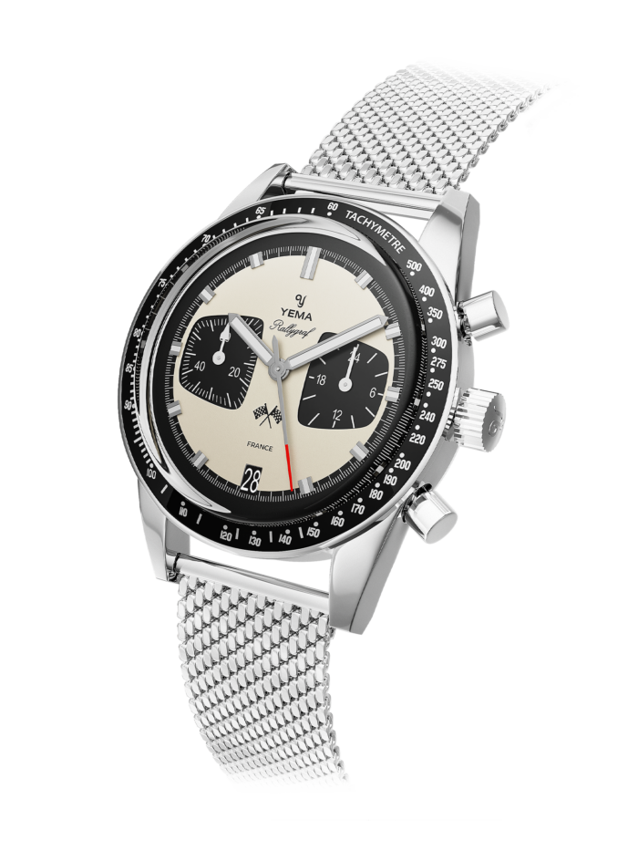 Montre Yema Rallygraf Meca Quartz Cadran Panda Bracelet Acier 39MM