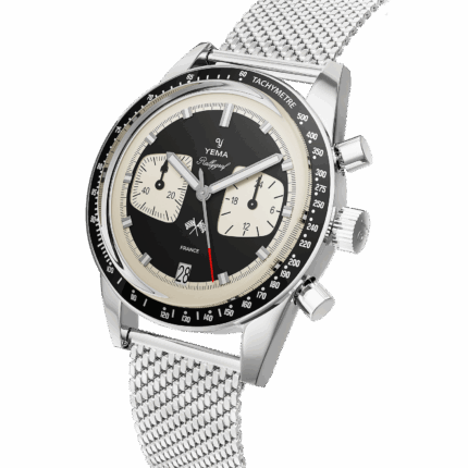 Montre Yema Rallygraf Meca Quartz Cadran Panda Reverse Bracelet Acier 39MM