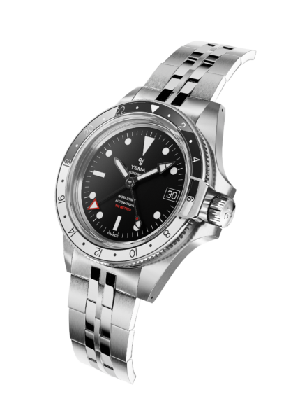 Montre Yema Superman GMT Auto Noir Cadran Noir Bracelet Acier 41MM