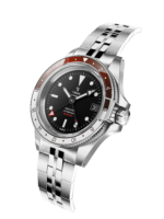 Montre Yema Superman GMT Auto Rouge Cadran Noir Bracelet Acier 41MM