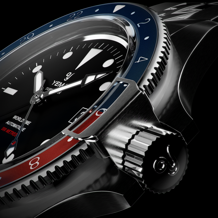 Montre Yema Superman GMT Auto Pepsi Cadran Noir Bracelet Acier 41MM