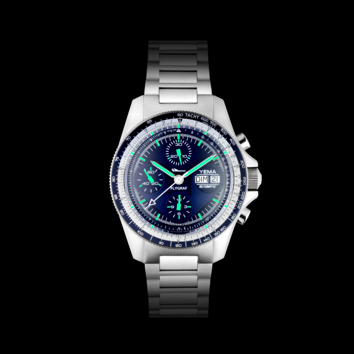 Montre Yema Flygraf Navigator Auto Cadran Bleu