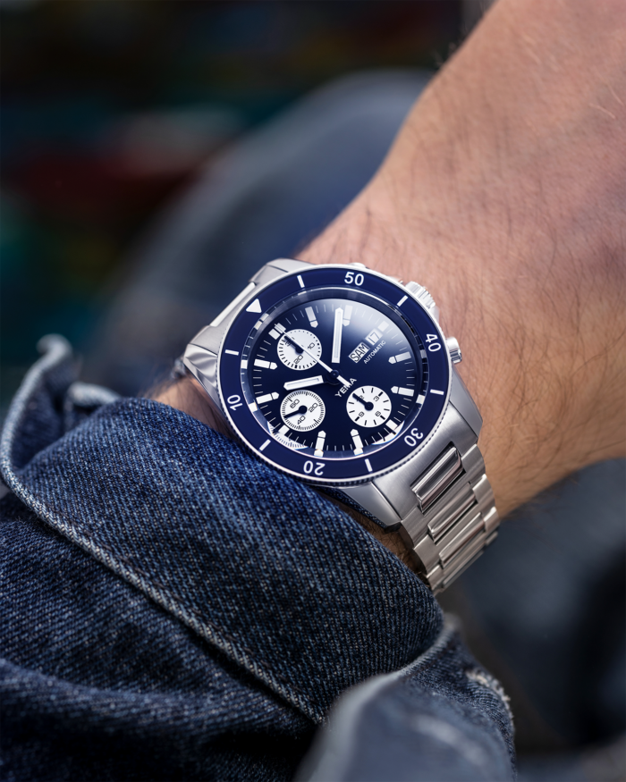 Montre Yema Navygraf Chrono Auto Cadran Bleu