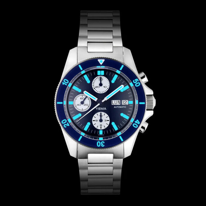 Montre Yema Navygraf Chrono Auto Cadran Bleu