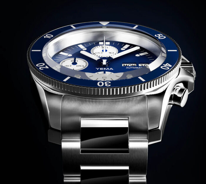 Montre Yema Navygraf Chrono Auto Cadran Bleu