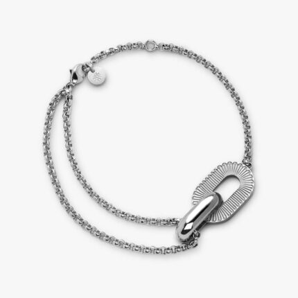 Arthus Bertrand Ruban On Silver Chain Bracelet