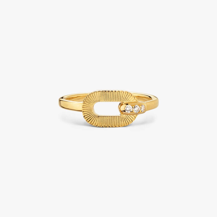 Bague Arthus Bertrand Ruban Diamants Or Jaune