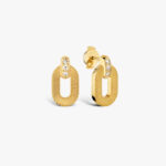 Boucles d'Oreilles Arthus Bertrand Ruban Diamant Or Jaune