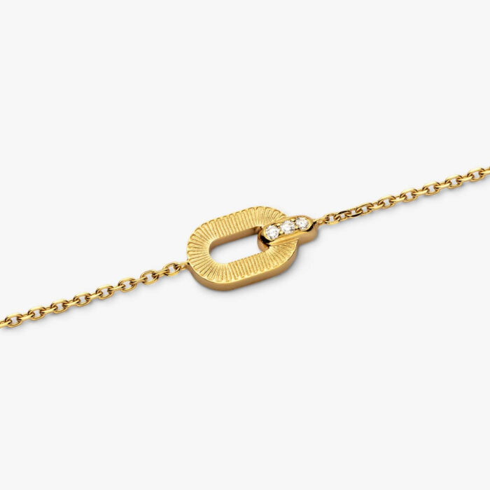 Bracelet Arthus Bertrand Ruban On Yellow Gold Diamond Chain