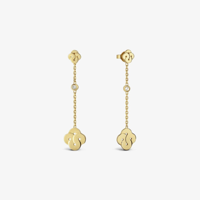 Boucles d'Oreilles Arthus Bertrand Enlacé Pendantes Or Jaune