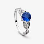 Solitaire Ring Arthus Bertrand Élisa  Sapphire and Diamond White Gold