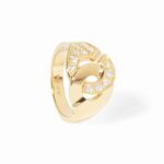 Bague Dinh Van Menottes Moyen Modèle Diamants Or Jaune