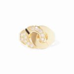 Bague Dinh Van Menottes Moyen Modèle Diamants Or Jaune