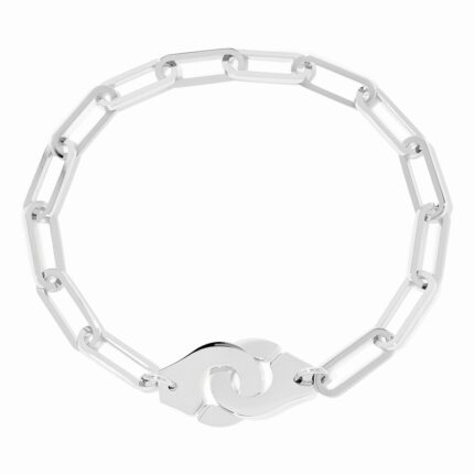 Bracelet Dinh Van Menottes sur Chaîne Très Grand Modèle Platine