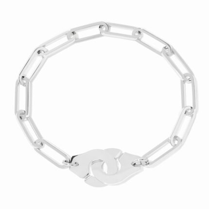 Bracelet Dinh Van Menottes sur Chaîne Très Grand Modèle Platine 20.5cm