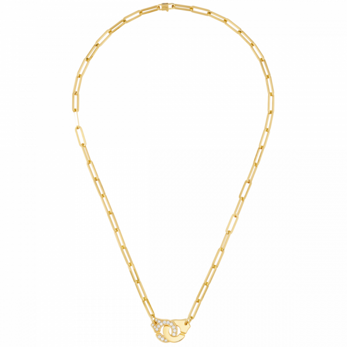 Collier Dinh Van Menottes R12 Or Jaune et Diamants