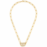 Collier Dinh Van Menottes R15 Or Jaune et Pavé Diamants