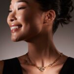 Collier Dinh Van Menottes Très Grand Modèle Pavé Diamants Or Jaune