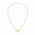 Collier Dinh Van Menottes Grand Modèle Diamants Or Jaune