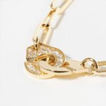 Collier Dinh Van Menottes Grand Modèle Diamants Or Jaune