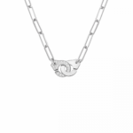 Collier Dinh Van Menottes R13.5 Or Blanc et Diamants