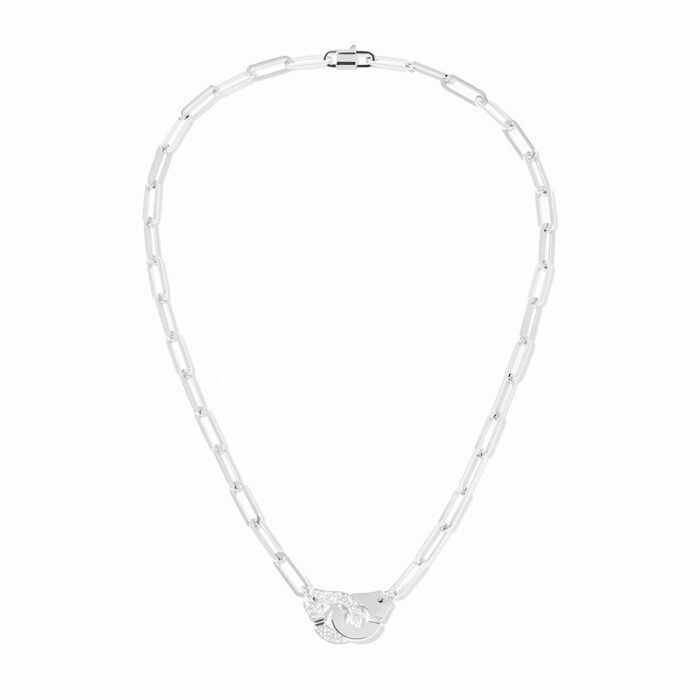 Collier Dinh Van Menottes Grand Modèle Diamants Or Blanc